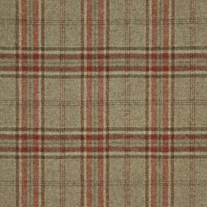 Smyth Fabric - Sage / Red swatch
