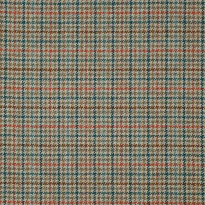 Aveyard Fabric - Aqua / Rust swatch