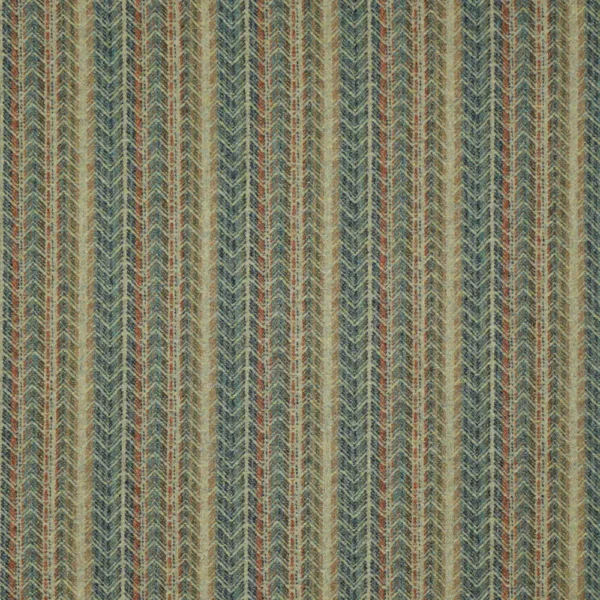 Anderson Fabric - Aqua / Rust by Anderson Fabric from Abraham Moon & Sons Heritage II collection - blue striped woolen