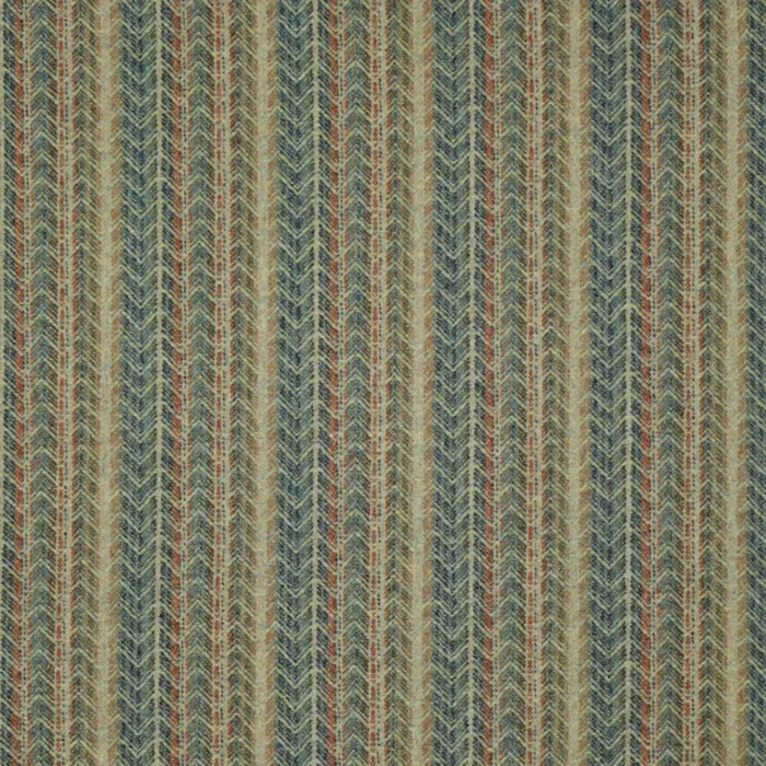Anderson Fabric - Aqua / Rust swatch