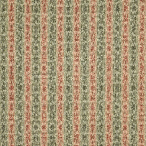 Netherfield Fabric - Sage / Red by Netherfield Fabric from Abraham Moon & Sons Heritage II collection - green striped woolen