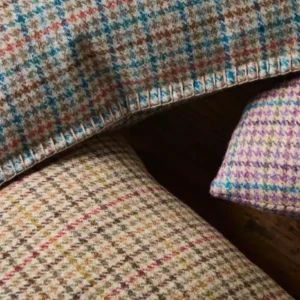 Aveyard Fabric from Abraham Moon & Sons Heritage II collection - yellow checked woolen