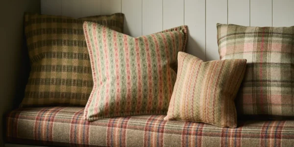 Coates Fabric - Lavender by Earth Fabric from Abraham Moon & Sons Heritage II collection - yellow plain woolen