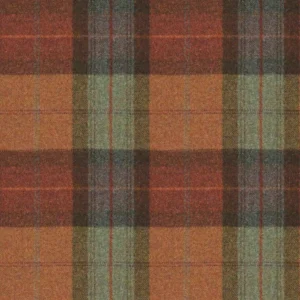 Skye Fabric from Abraham Moon & Sons Plaids & Tartans collection - orange checked woolen
