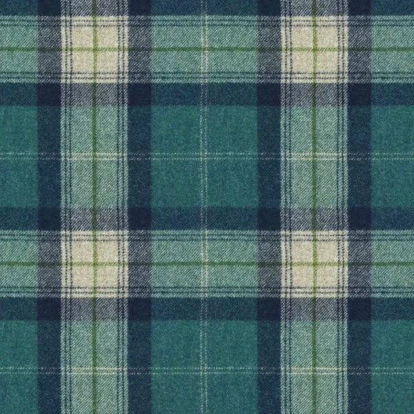 Skye Fabric - Jade by Skye Fabric from Abraham Moon & Sons Plaids & Tartans collection - blue checked woolen