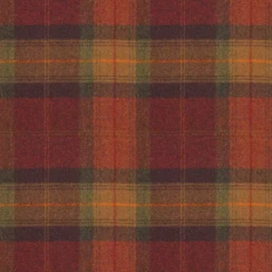 Skye Fabric from Abraham Moon & Sons Plaids & Tartans collection - orange checked woolen