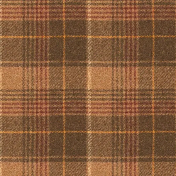 Huntingtower Fabric from Abraham Moon & Sons Plaids & Tartans collection - orange checked woolen
