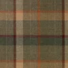 Malham Fabric from Abraham Moon & Sons Plaids & Tartans collection - green checked woolen