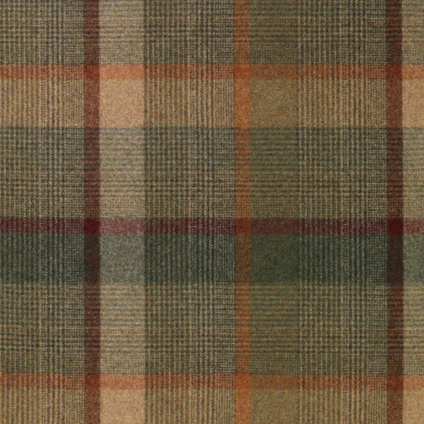 Malham Fabric from Abraham Moon & Sons Plaids & Tartans collection - green checked woolen