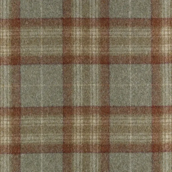 Threshfield Fabric from Abraham Moon & Sons Plaids & Tartans collection - brown checked woolen