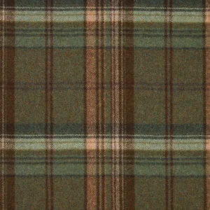 Holmes Fabric from Abraham Moon & Sons Plaids & Tartans collection - green checked woolen