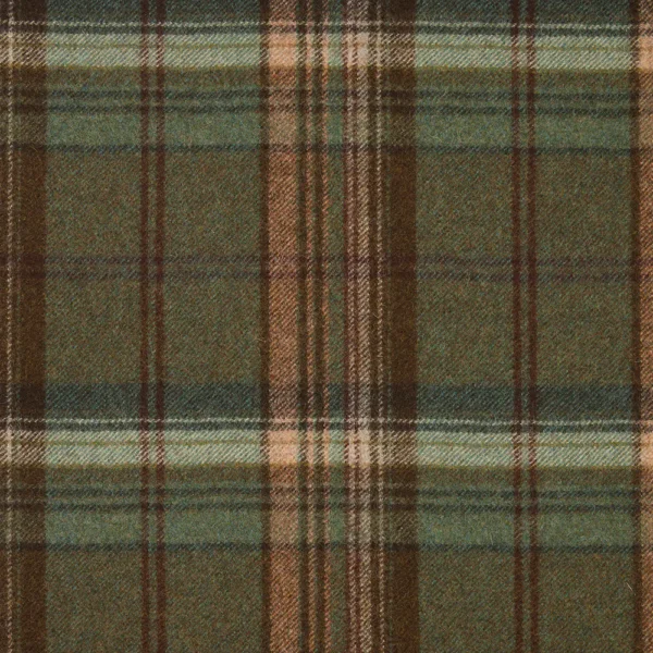 Holmes Fabric - Evergreen by Holmes Fabric from Abraham Moon & Sons Plaids & Tartans collection - green checked woolen