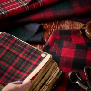 Rob Roy Fabric from Abraham Moon & Sons Plaids & Tartans collection - brown checked woolen