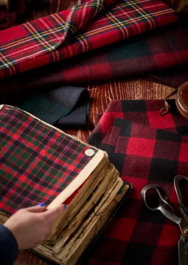 Rob Roy Fabric - Red by Rob Roy Fabric from Abraham Moon & Sons Plaids & Tartans collection - brown checked woolen