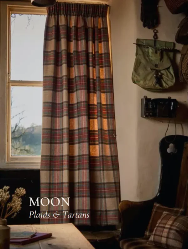 Antique Fabric - Royal Stewart by Royal Stewart Fabric from Abraham Moon & Sons Plaids & Tartans collection - red checked woolen