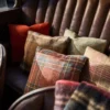 Conistone Fabric from Abraham Moon & Sons Plaids & Tartans collection - purple checked woolen