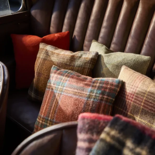 Conistone Fabric from Abraham Moon & Sons Plaids & Tartans collection - purple checked woolen