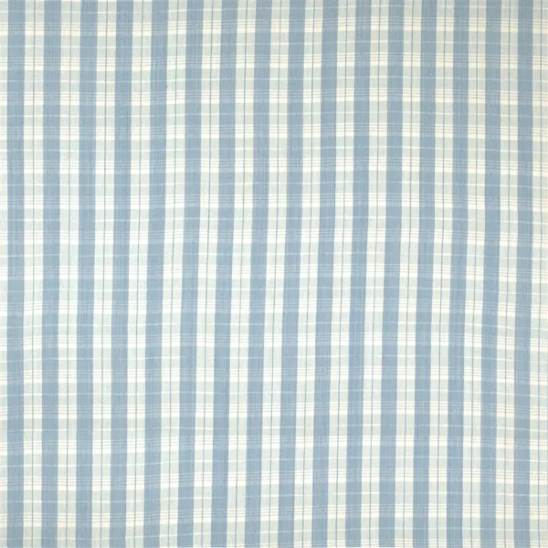 Wyatt Check Fabric - Chambray by Wyatt Check Fabric from Ralph Lauren Medow Lane collection - blue striped cotton
