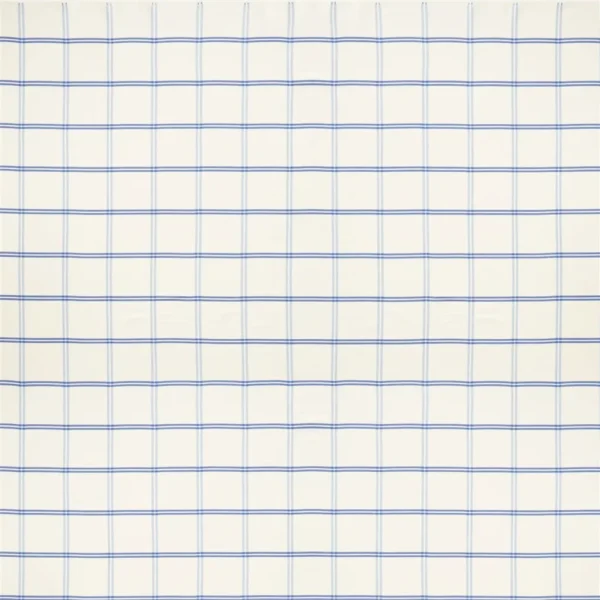 Mill House Tattersall Fabric - Porcelain by Mill House Tattersall Fabric from Ralph Lauren Medow Lane collection - blue checked cotton