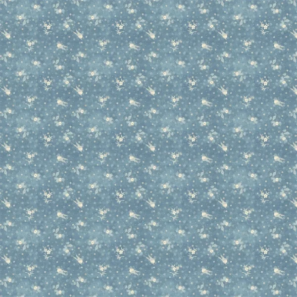Wells Batik Fabric - Chambray by Wells Batik Fabric from Ralph Lauren Medow Lane collection - blue botanical cotton