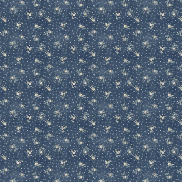 Wells Batik Fabric - Blue by Wells Batik Fabric from Ralph Lauren Medow Lane collection - blue botanical cotton