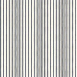 Ferry House Stripe Fabric from Ralph Lauren Medow Lane collection - black-grey striped cotton