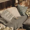 Wyatt Check Fabric from Ralph Lauren Medow Lane collection - blue striped cotton