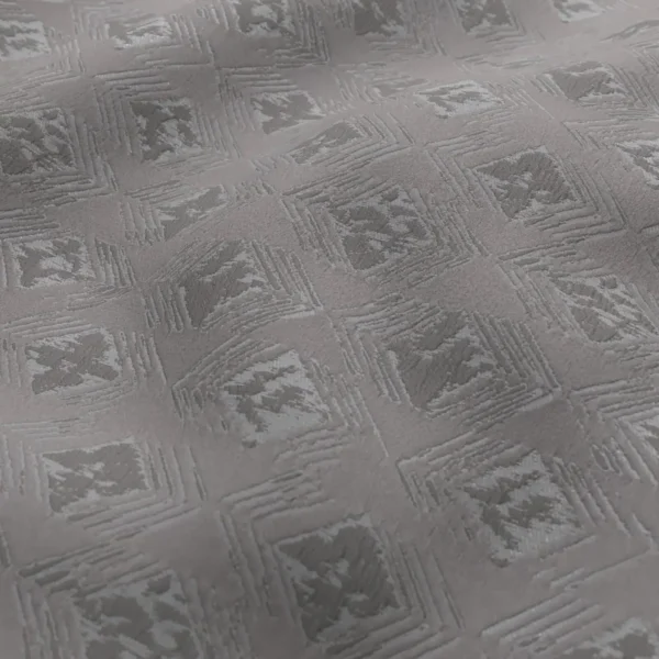 Forma Fabric - Steel by Forma Fabric from Chess Geo collection - black-grey geometric woven