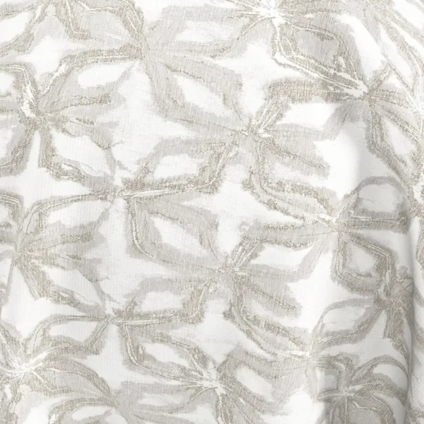Kaleida Fabric - Limestone by Kaleida Fabric from Chess Geo collection - black-grey botanical woven