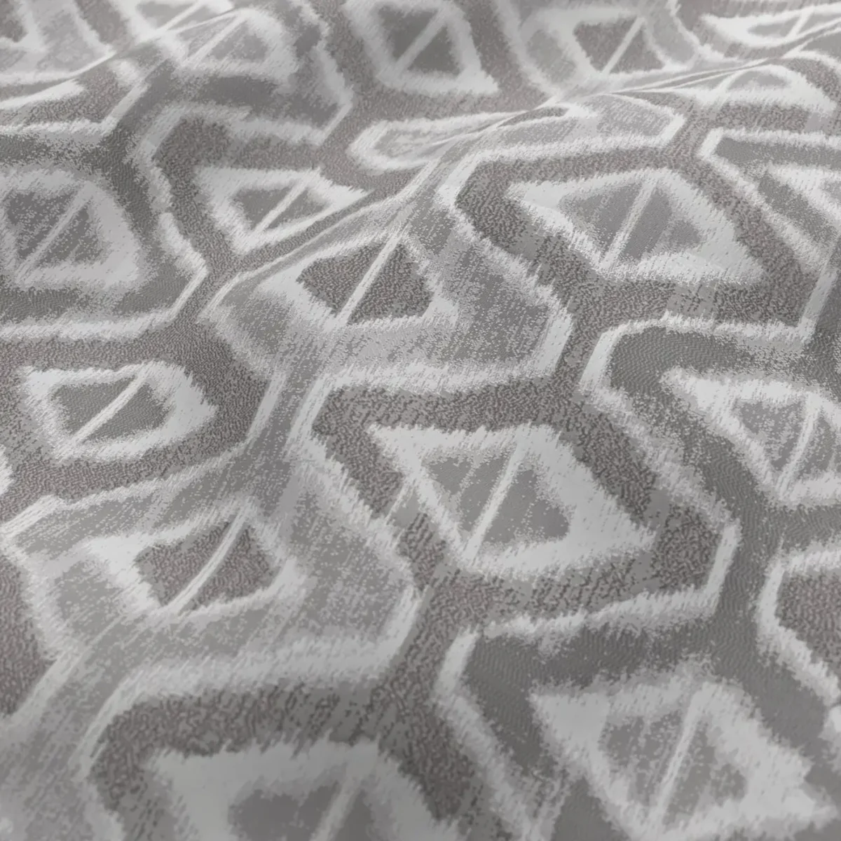 Lattice Fabric - Smoke by Lattice Fabric from Chess Geo collection - black-grey geometric woven