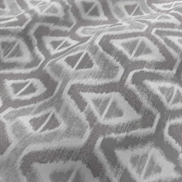 Lattice Fabric - Smoke by Lattice Fabric from Chess Geo collection - black-grey geometric woven