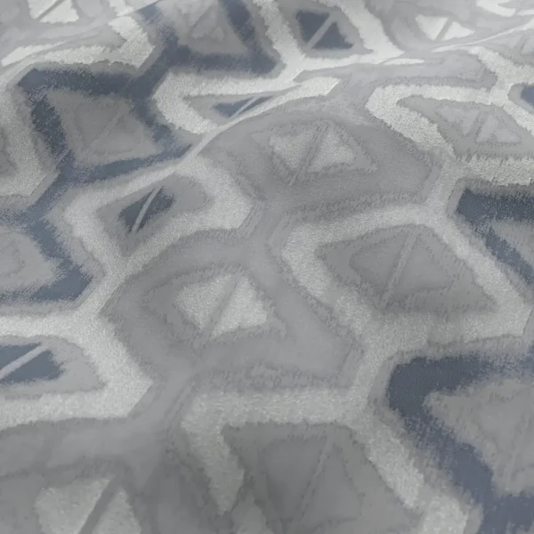 Lattice Fabric - Horizon by Lattice Fabric from Chess Geo collection - blue geometric woven