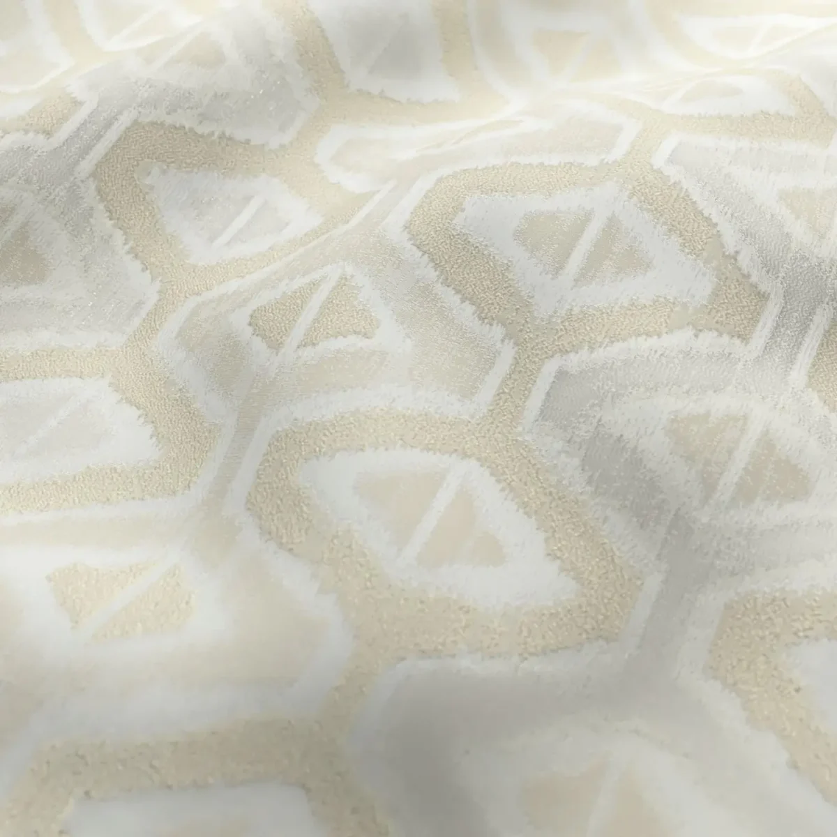 Lattice Fabric - Sand by Lattice Fabric from Chess Geo collection - yellow geometric woven