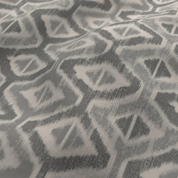 Lattice Fabric - Truffle by Lattice Fabric from Chess Geo collection - black-grey geometric woven