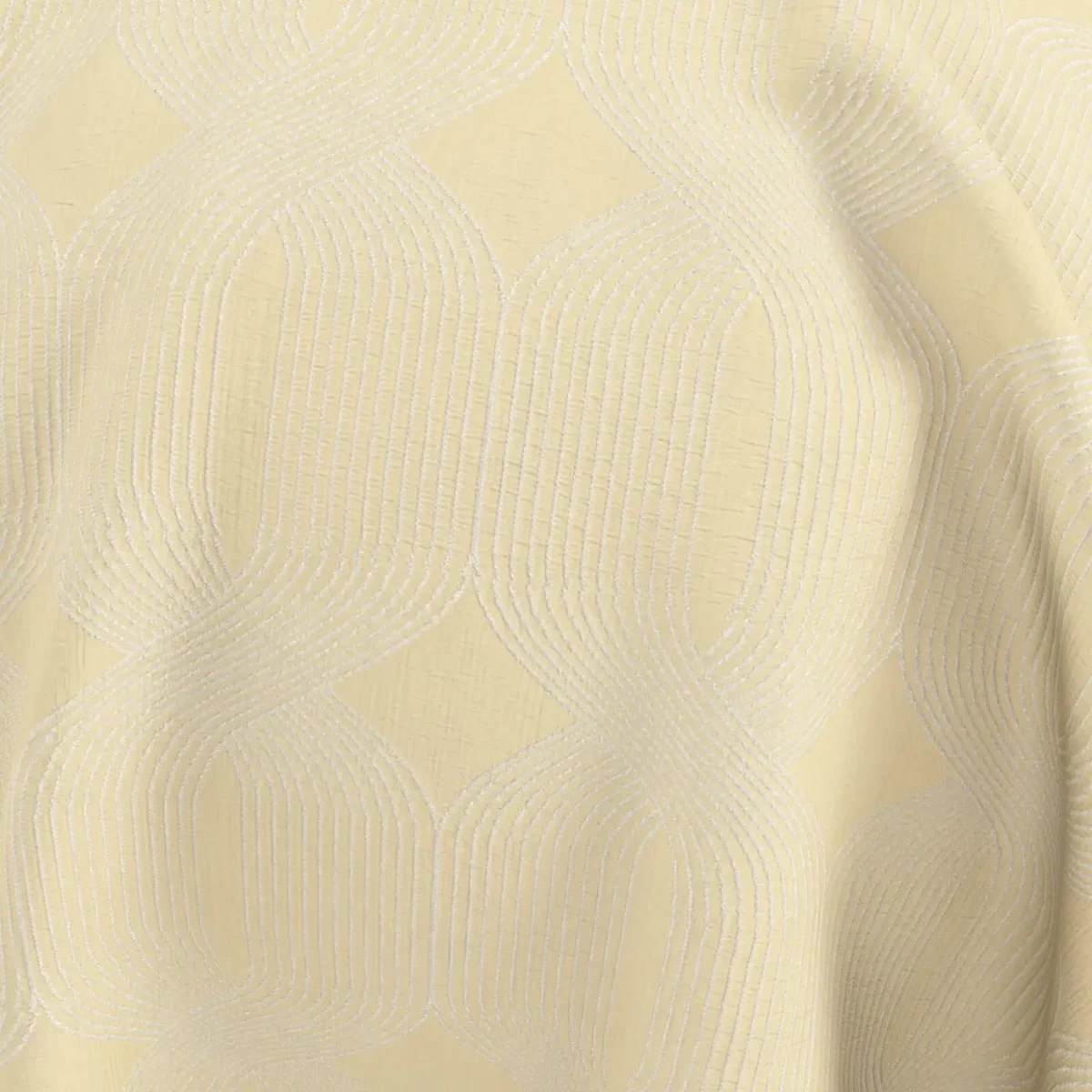 Linea Fabric from Chess Geo collection - yellow geometric woven
