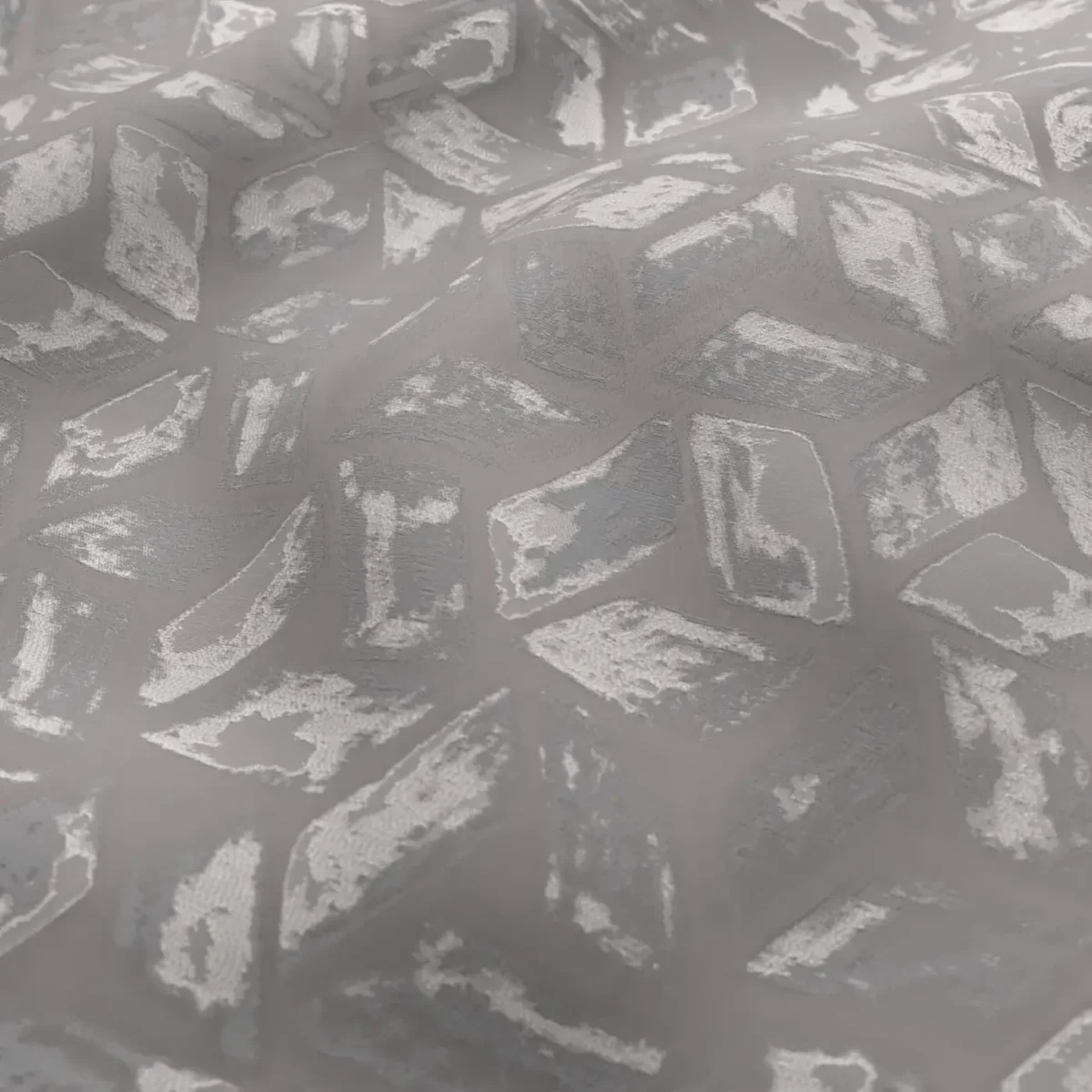 Prism Fabric - Aluminium by Prism Fabric from Chess Geo collection - black-grey geometric woven