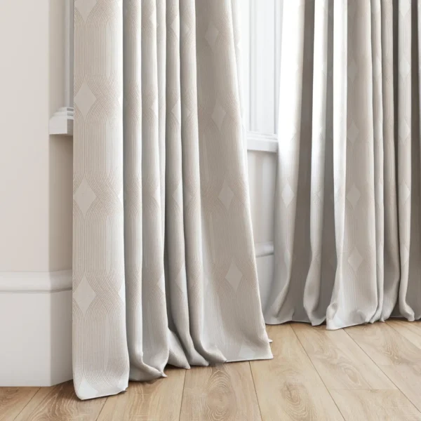 Linea Fabric - Stucco by Linea Fabric from Chess Geo collection - neutral geometric woven