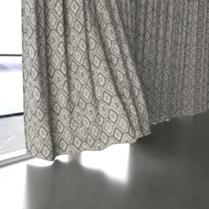 Lattice Fabric from Chess Geo collection - black-grey geometric woven
