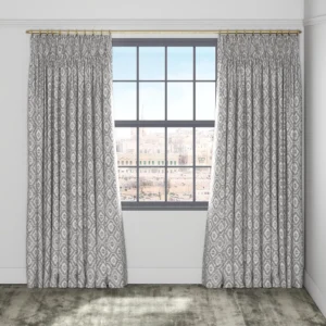Lattice Fabric from Chess Geo collection - black-grey geometric woven