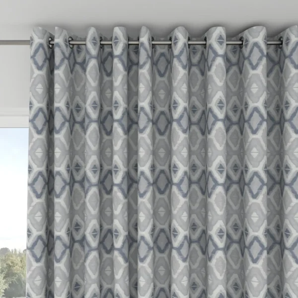 Lattice Fabric - Horizon by Lattice Fabric from Chess Geo collection - blue geometric woven