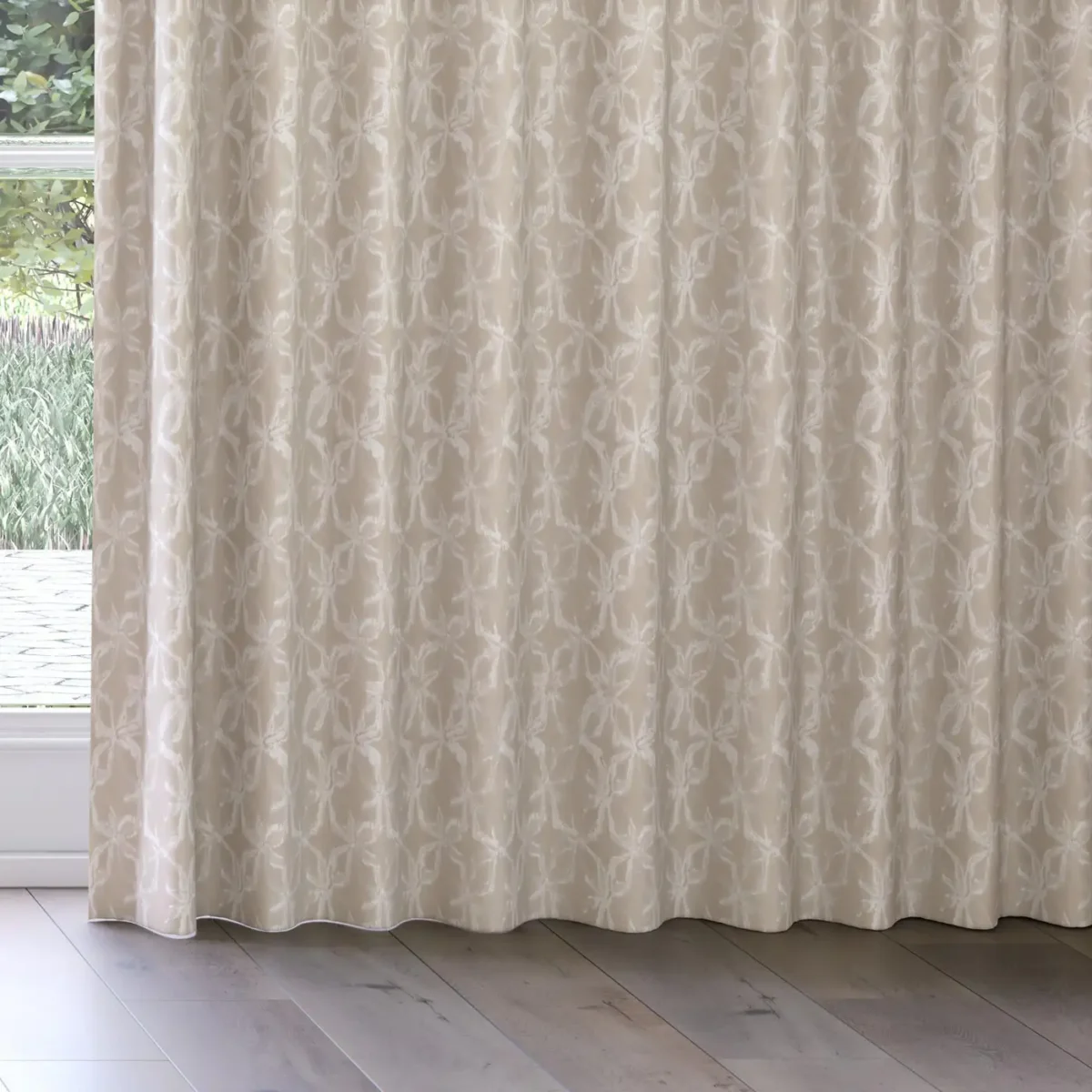 Kaleida Fabric - Whisper by Kaleida Fabric from Chess Geo collection - brown botanical woven