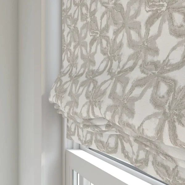 Kaleida Fabric - Ice by Kaleida Fabric from Chess Geo collection - white botanical woven