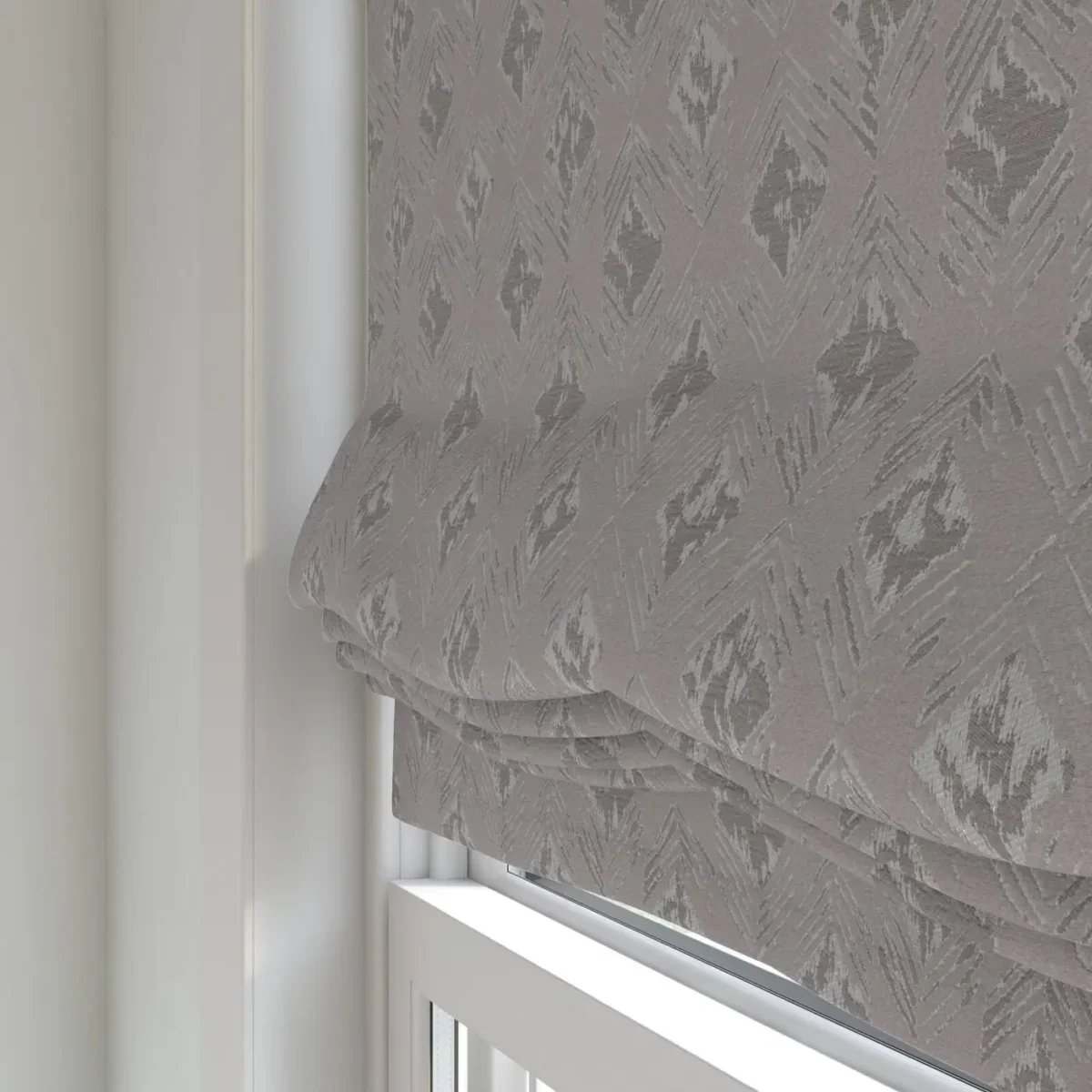 Forma Fabric - Steel by Forma Fabric from Chess Geo collection - black-grey geometric woven