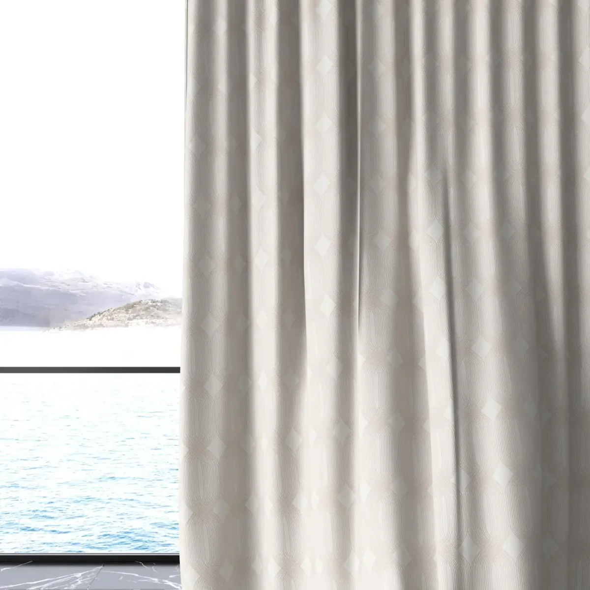 Linea Fabric - Stucco by Linea Fabric from Chess Geo collection - neutral geometric woven