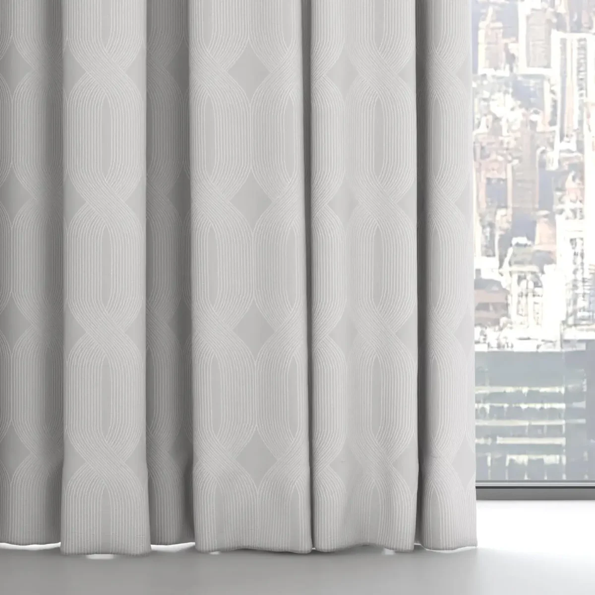 Linea Fabric - Silver by Linea Fabric from Chess Geo collection - black-grey geometric woven