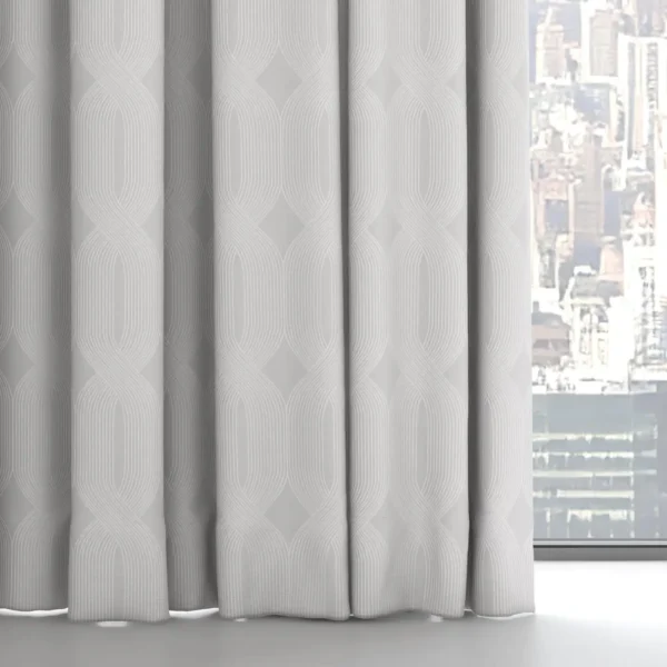 Linea Fabric - Silver by Linea Fabric from Chess Geo collection - black-grey geometric woven