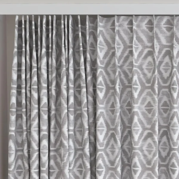 Lattice Fabric - Smoke by Lattice Fabric from Chess Geo collection - black-grey geometric woven
