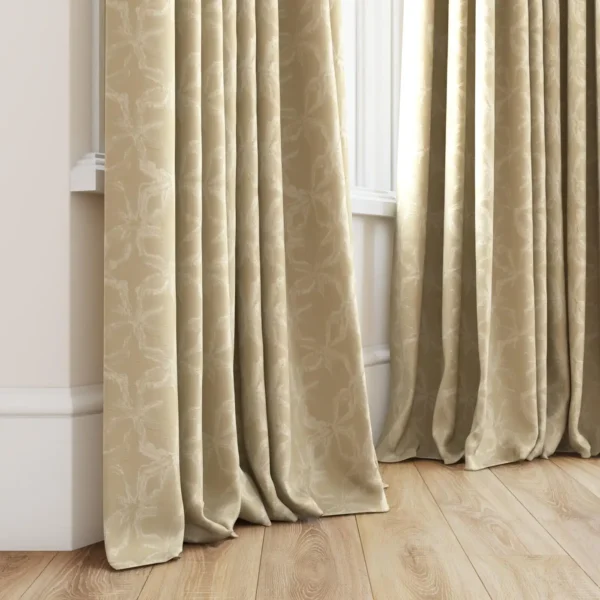 Kaleida Fabric - Straw by Kaleida Fabric from Chess Geo collection - yellow botanical woven