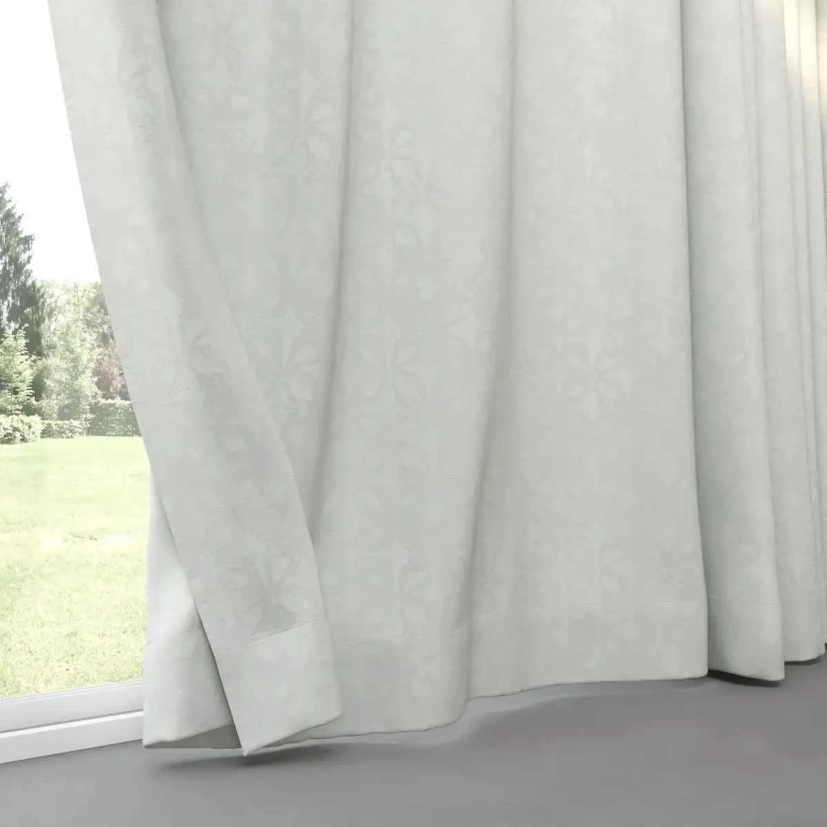Kaleida Fabric - Ice by Kaleida Fabric from Chess Geo collection - white botanical woven