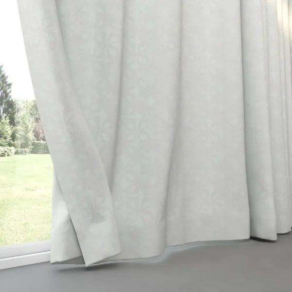 Kaleida Fabric - Ice by Kaleida Fabric from Chess Geo collection - white botanical woven